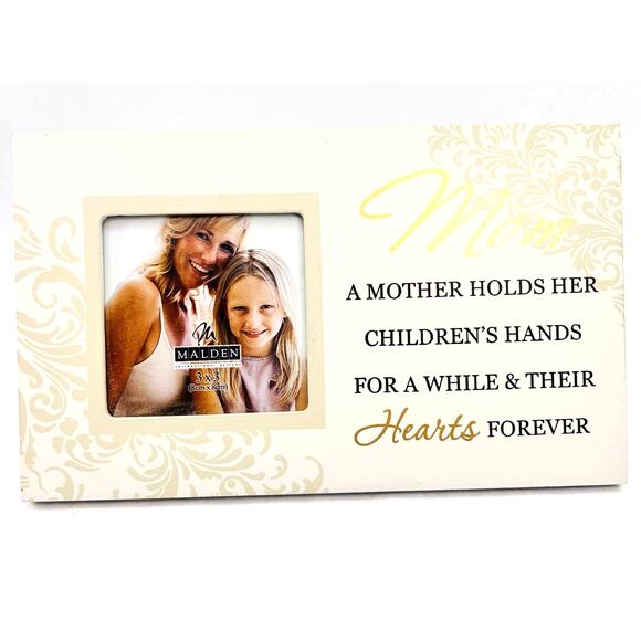 Malden MOM Frame "A Mother‎ holds her children's hands" Holds 3x3 photo - Picture 1 of 6
